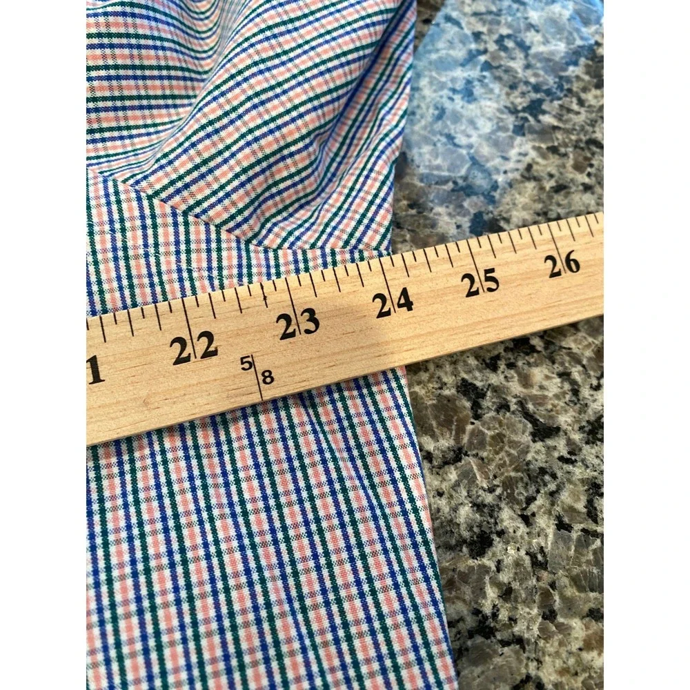Polo Ralph Lauren Mens Custom Fit Plaid Button Down Shirt 16.5 34/35 Blue Orange